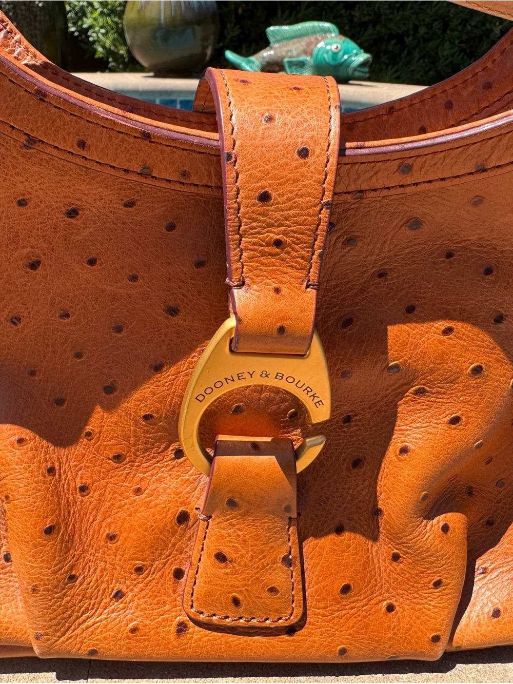 Dooney & Bourke Ostrich-Embossed Leather Shoulder Bag - Picture 5 of 13